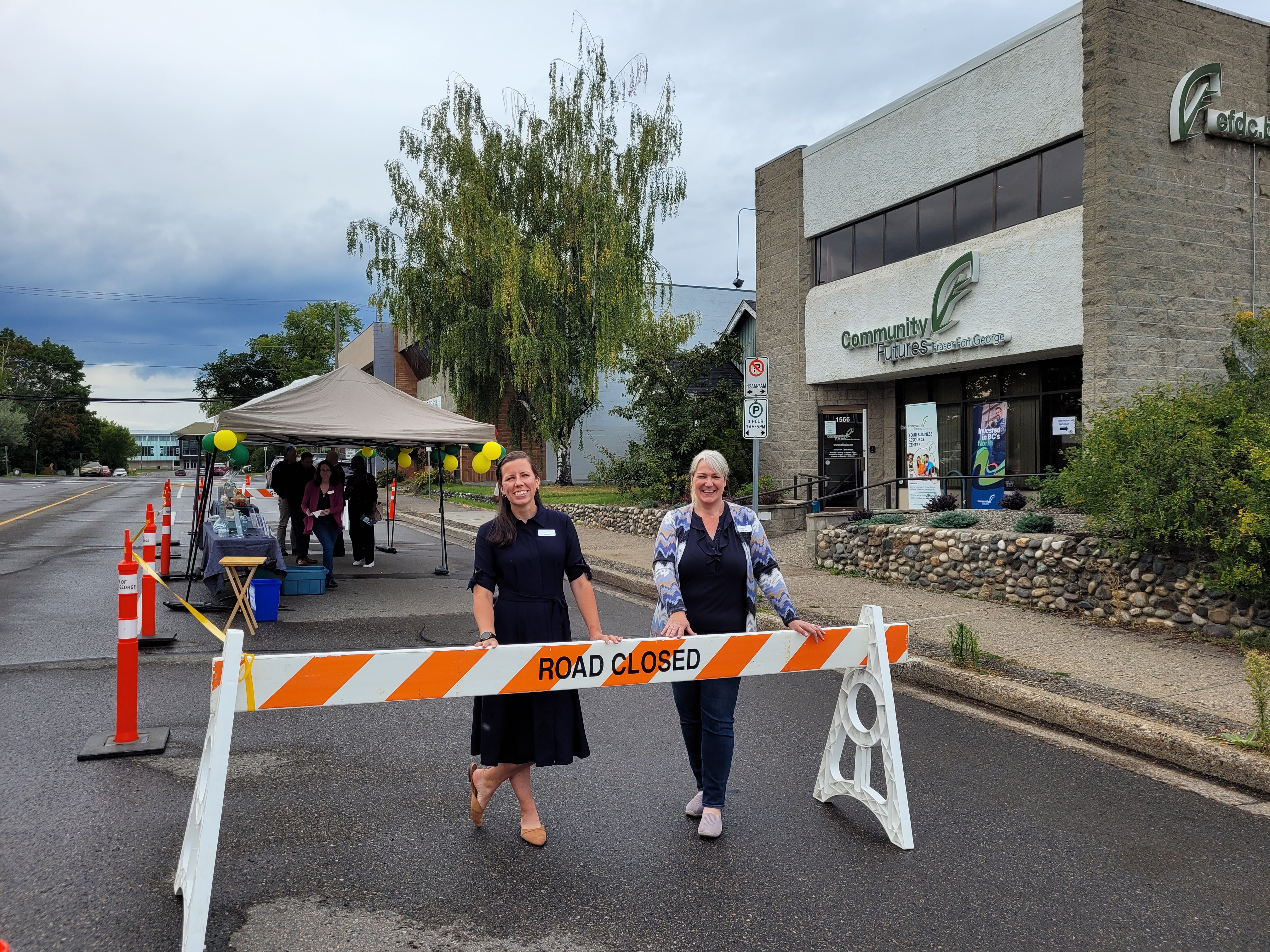 Community Futures General Manager, Anna Duff, stands outside the Community Futures office during an event