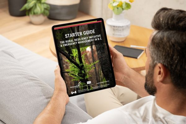 Mockup of person looking at a tablet diaplsying the cover of the RRI guide